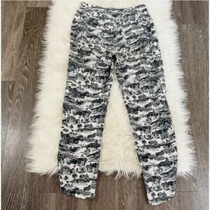 Marine Layer Crop Pants San Fransisco Print Asymmetrical Hem Pant Size XS